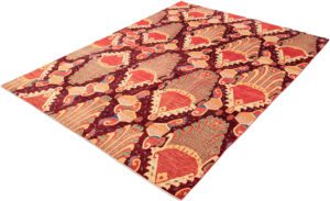 ikat aubergine wool rug