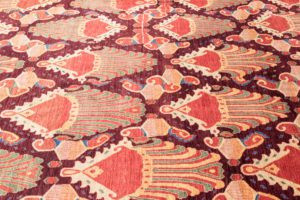 ikat aubergine wool rug
