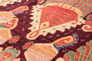 ikat aubergine wool rug