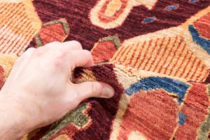 ikat aubergine wool rug