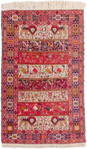 shahsavan silk soumak rug