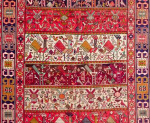 shahsavan silk soumak rug