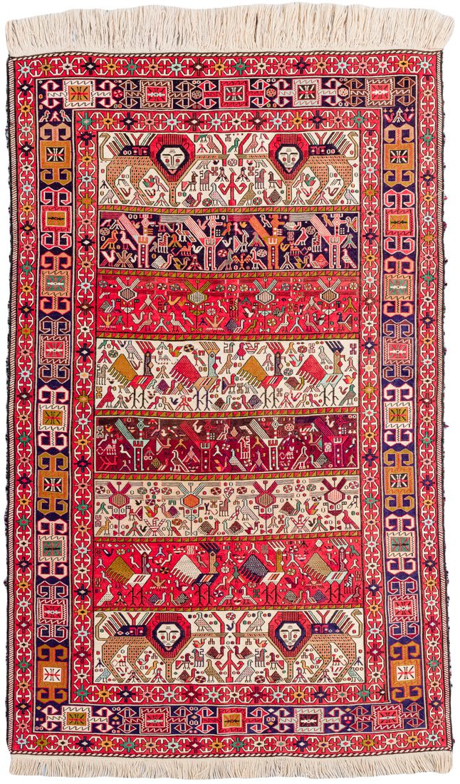 shahsavan silk soumak rug