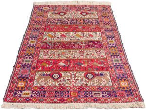 shahsavan silk soumak rug