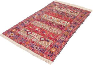 shahsavan silk soumak rug