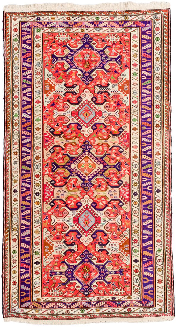 shahsavan silk soumak rug
