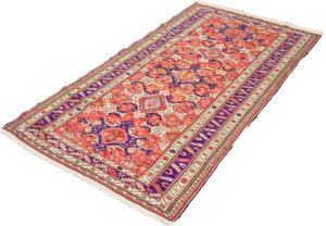 shahsavan silk soumak rug