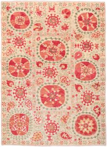 suzani wool and silk rug