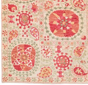 suzani wool and silk rug