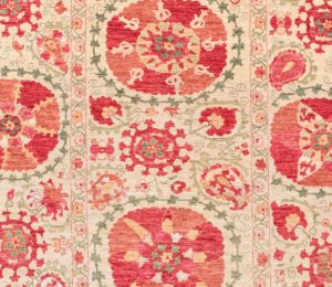 suzani wool and silk rug