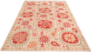 suzani wool and silk rug