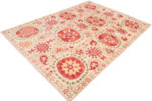 suzani wool and silk rug