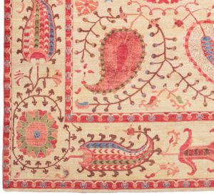 suzani wool and silk rug