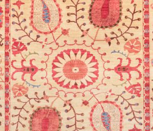 suzani wool and silk rug