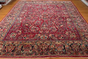 antique sarouk wool rug