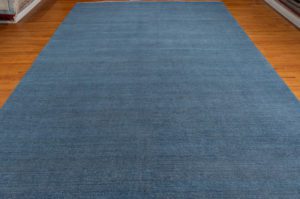 contemporary blue wool rug