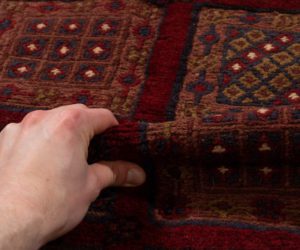 vintage afghan wool rug