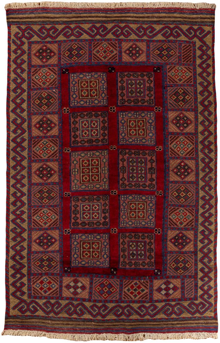 vintage afghan wool rug