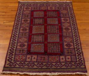 vintage afghan wool rug