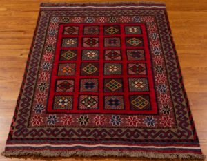 vintage afghan wool rug