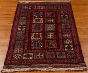 vintage afghan wool rug
