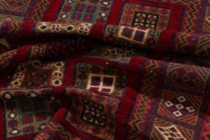 vintage afghan wool rug