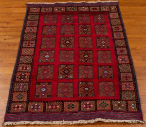 vintage afghan wool rug