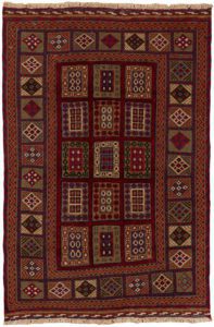 vintage afghan wool rug