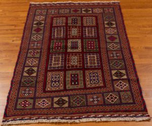 vintage afghan wool rug
