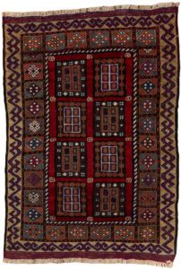 vintage afghan wool rug