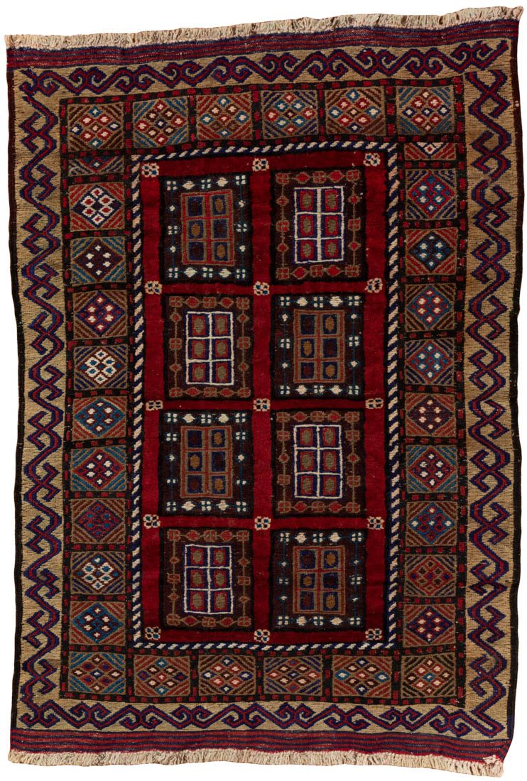 vintage afghan wool rug