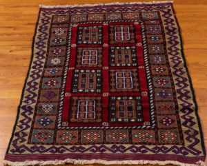 vintage afghan wool rug