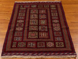 vintage afghan wool rug
