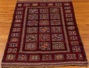 vintage afghan wool rug