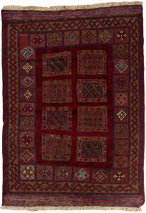vintage afghan wool rug