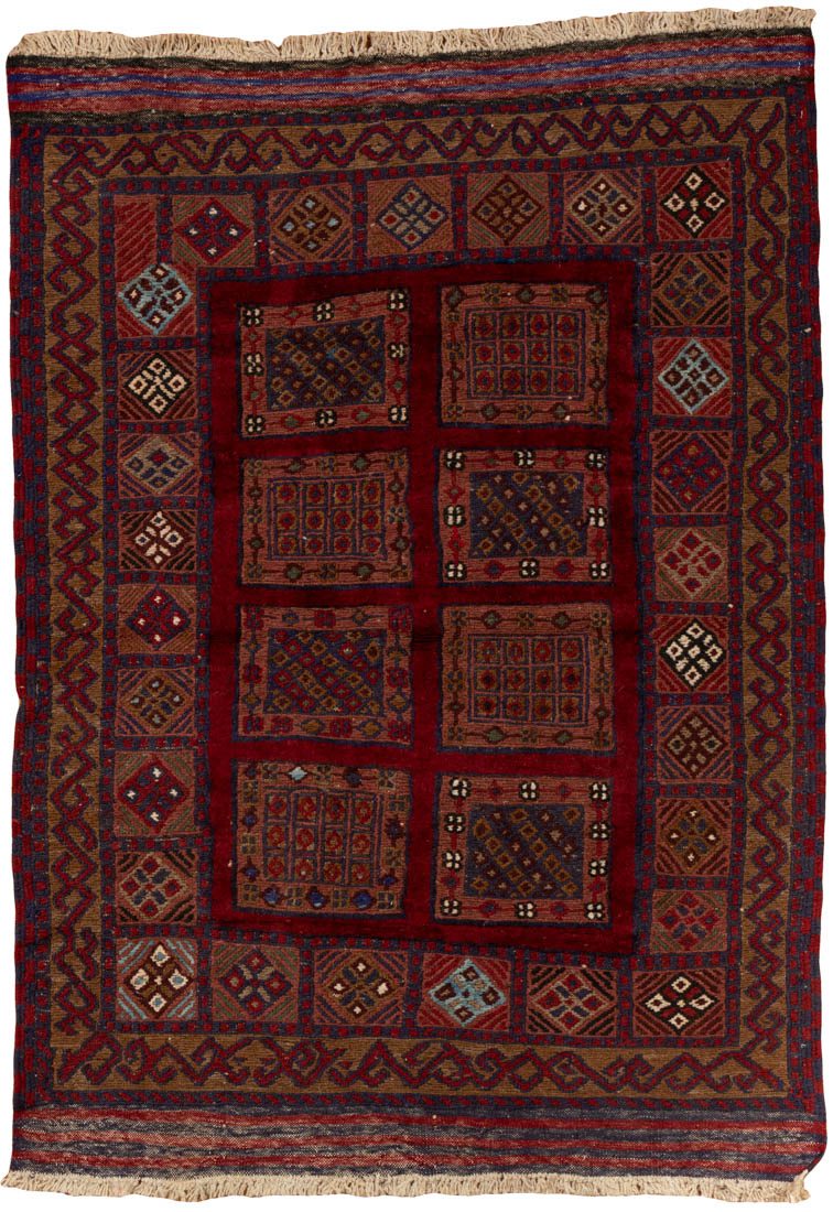vintage afghan wool rug