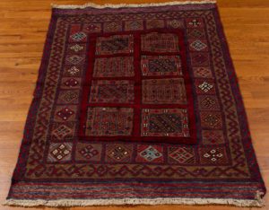 vintage afghan wool rug