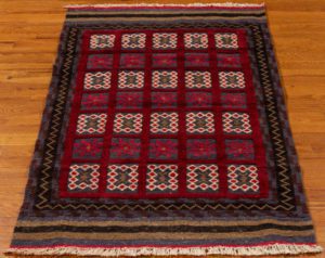 vintage afghan wool rug