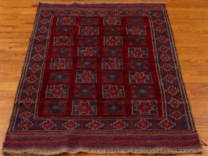 vintage afghan wool rug