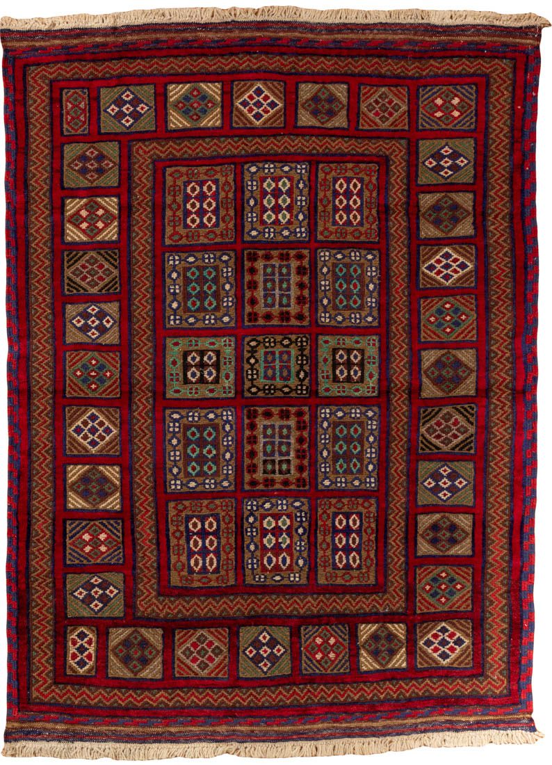 vintage afghan wool rug