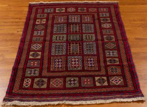 vintage afghan wool rug