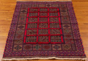vintage afghan wool rug