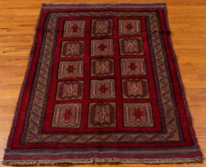 vintage afghan wool rug