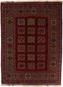vintage afghan wool rug