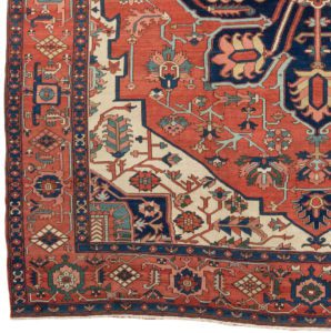 antique persian serapi wool rug
