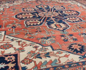antique persian serapi wool rug