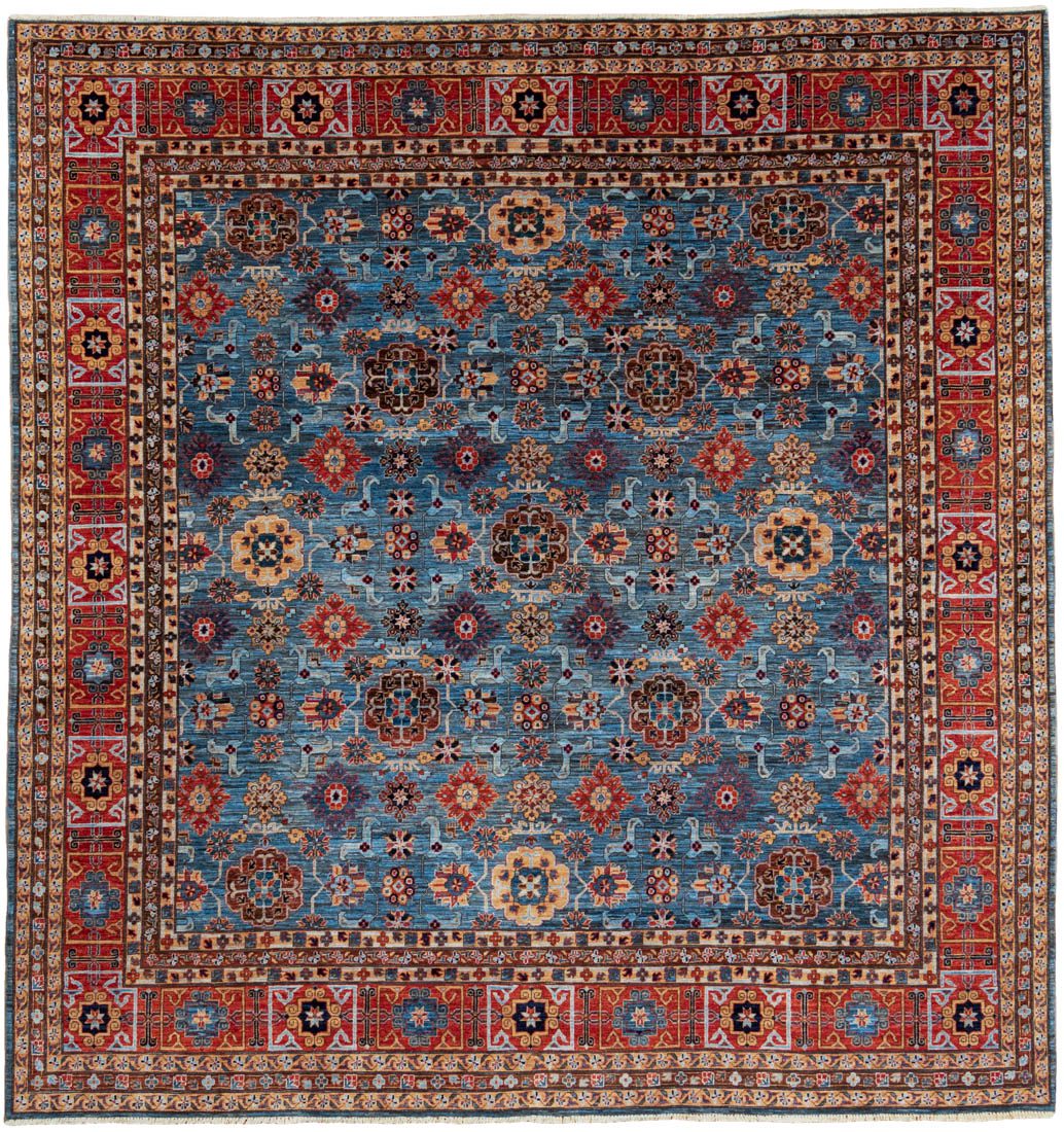 kuba handwoven tribal rug