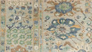 Hand knotted transitional rug