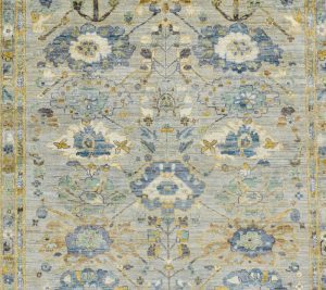Hand knotted transitional rug