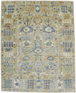 Hand knotted transitional rug